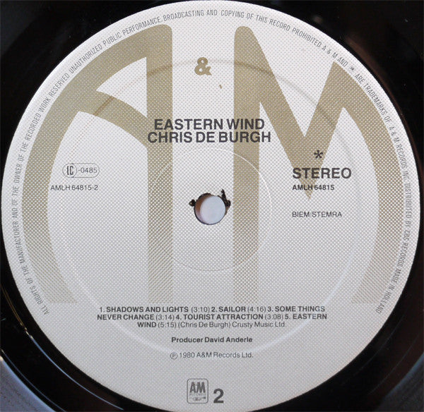 Chris de Burgh - Eastern Wind (LP Tweedehands)