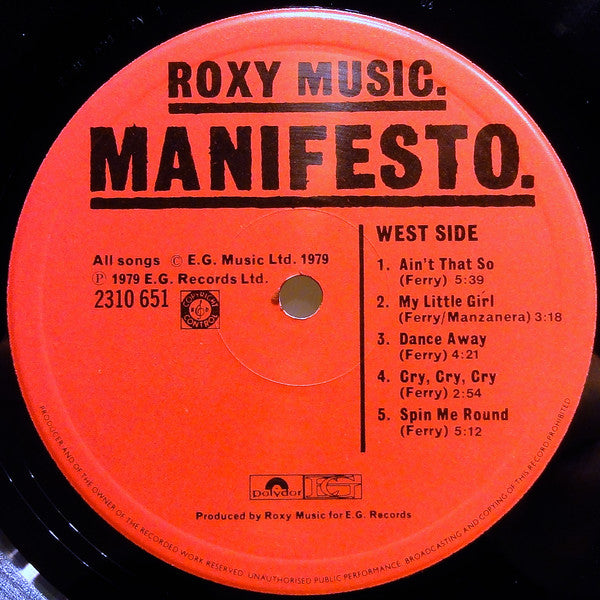 Roxy Music - Manifesto (LP Tweedehands)