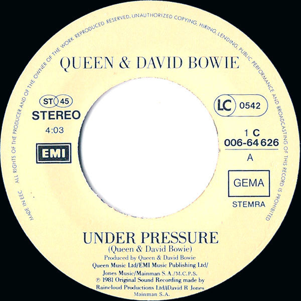 Queen & David Bowie - Under Pressure (7-inch Tweedehands)
