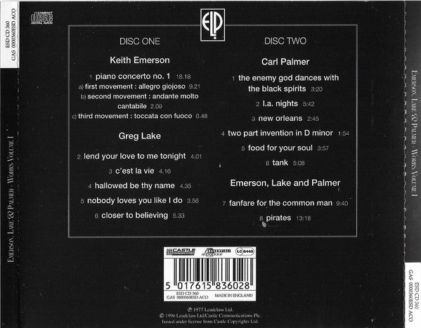 Emerson, Lake & Palmer - Works (Volume 1) (CD)