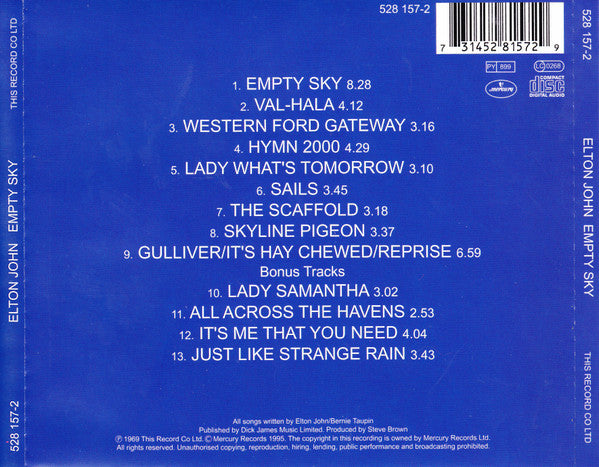 Elton John - Empty Sky (CD Tweedehands)