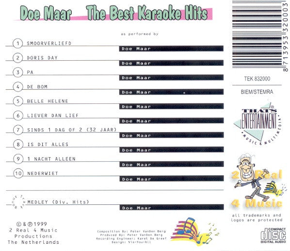 Peter van den Berg - The Best Karaoke Hits - Doe Maar Karaoke (CD Tweedehands)