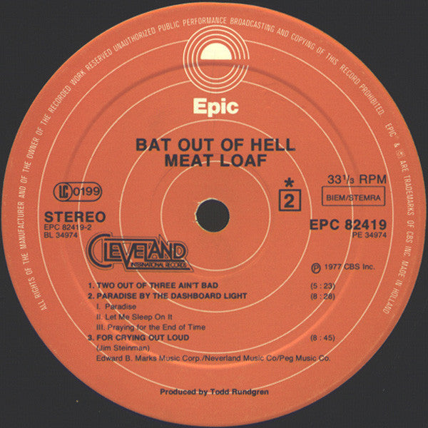 Meat Loaf - Bat Out Of Hell (LP Tweedehands)