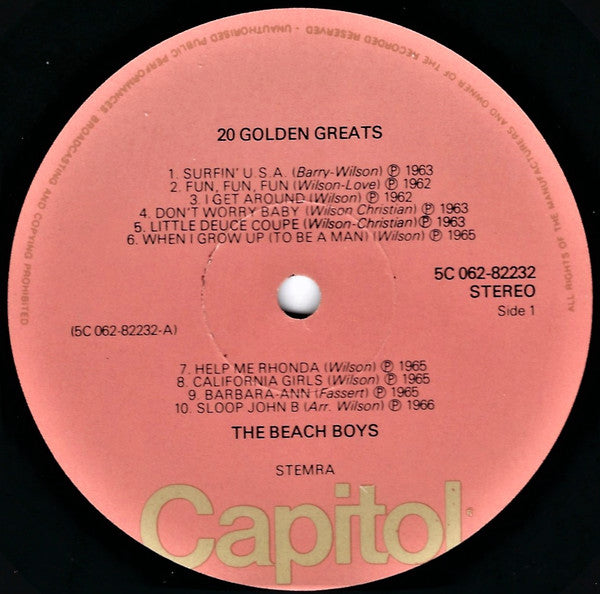 Beach Boys, The - 20 Golden Greats (LP Tweedehands) - Discords.nl