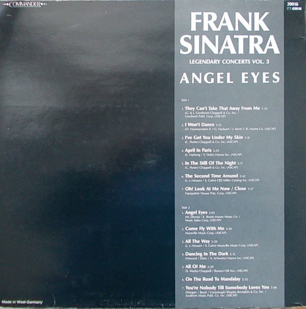 Frank Sinatra - Legendary Concerts Vol. 3 - Angel Eyes (LP Tweedehands) - Discords.nl