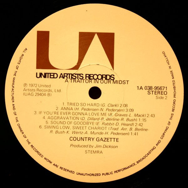 Country Gazette - A Traitor In Our Midst! (LP Tweedehands) - Discords.nl