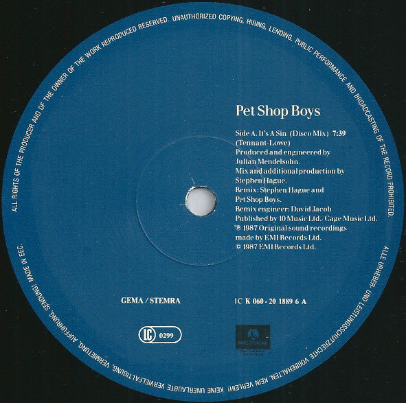 Pet Shop Boys - It's A Sin (LP Tweedehands)