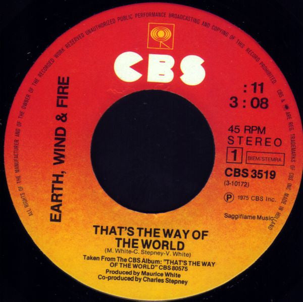 Earth, Wind & Fire - That's The Way Of The World / Africano (7-inch Tweedehands)