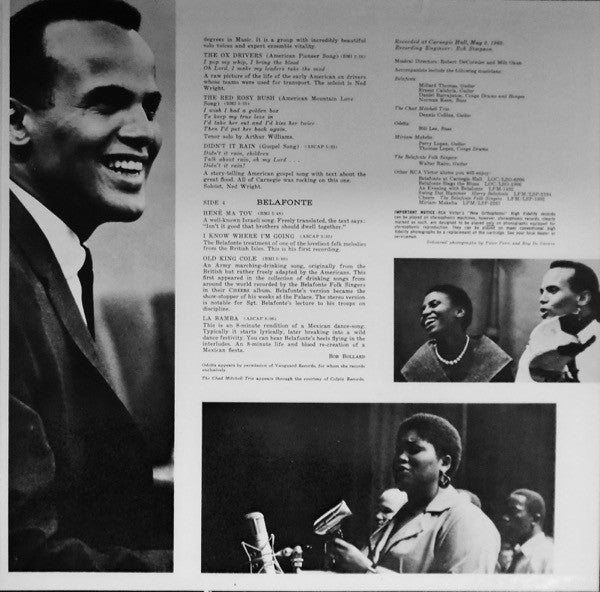 Harry Belafonte With Odetta, Miriam Makeba, Chad Mitchell Trio, The And Belafonte Folk Singers, The Conducted By Robert DeCormier - Belafonte Returns To Carnegie Hall (LP Tweedehands) - Discords.nl