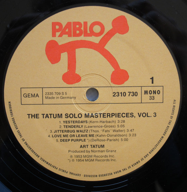 Art Tatum - The Tatum Solo Masterpieces, Vol. 3 (LP Tweedehands) - Discords.nl