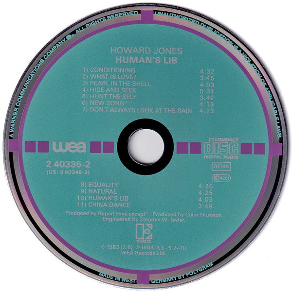 Howard Jones - Human's Lib (CD Tweedehands)