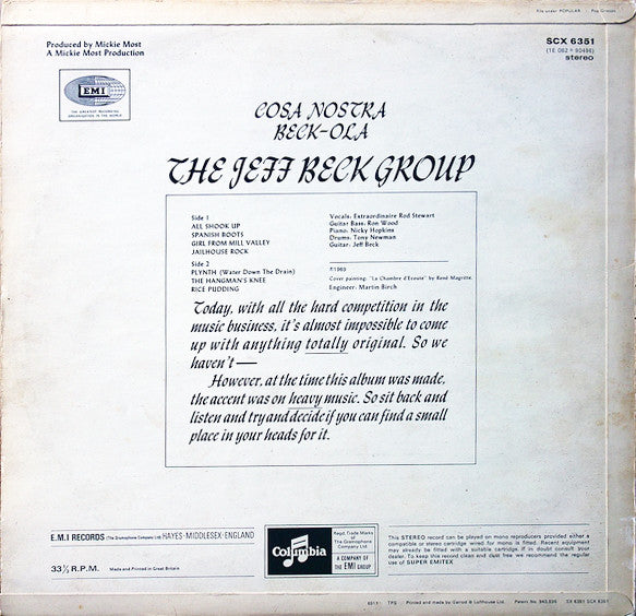 Jeff Beck Group - Beck-Ola (LP Tweedehands) - Discords.nl