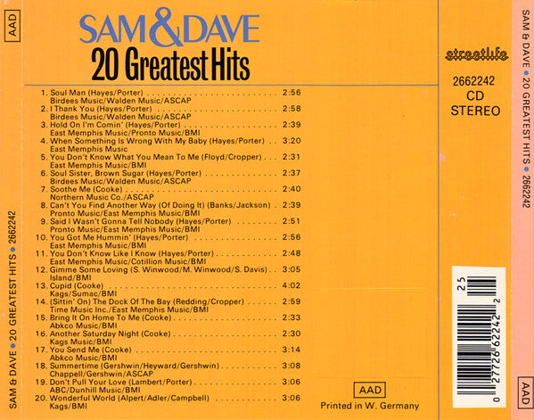 Sam & Dave - 20 Greatest Hits  (CD)