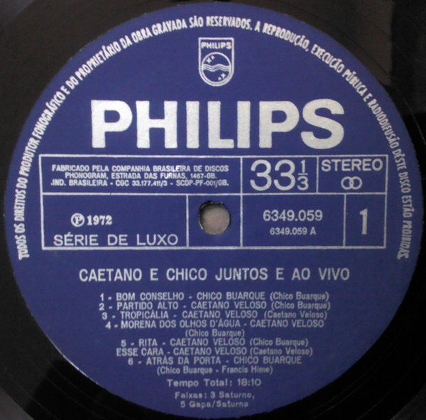 Caetano Veloso E Chico Buarque - Juntos E Ao Vivo (LP Tweedehands) - Discords.nl