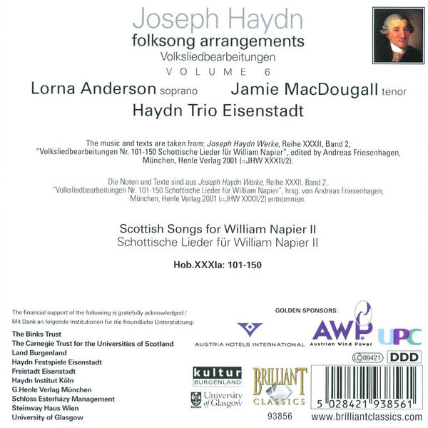 Joseph Haydn / Lorna Anderson, Jamie MacDougall, Haydn Trio Eisenstadt - Scottish Songs For William Napier II - Folksong Arrangements Vol.6  (CD Tweedehands)