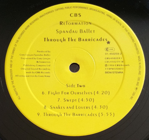 Spandau Ballet - Through The Barricades (LP Tweedehands) - Discords.nl