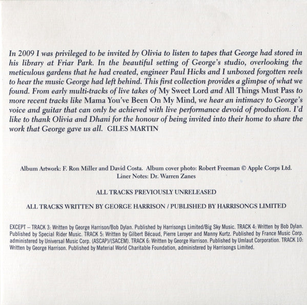 George Harrison - Early Takes Volume 1 (CD Tweedehands)