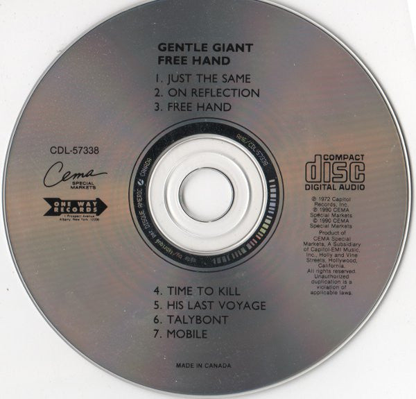 Gentle Giant - Free Hand (CD Tweedehands)