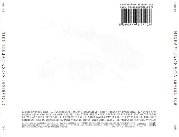 Michael Jackson - Invincible GREEN COVER (CD) - Discords.nl