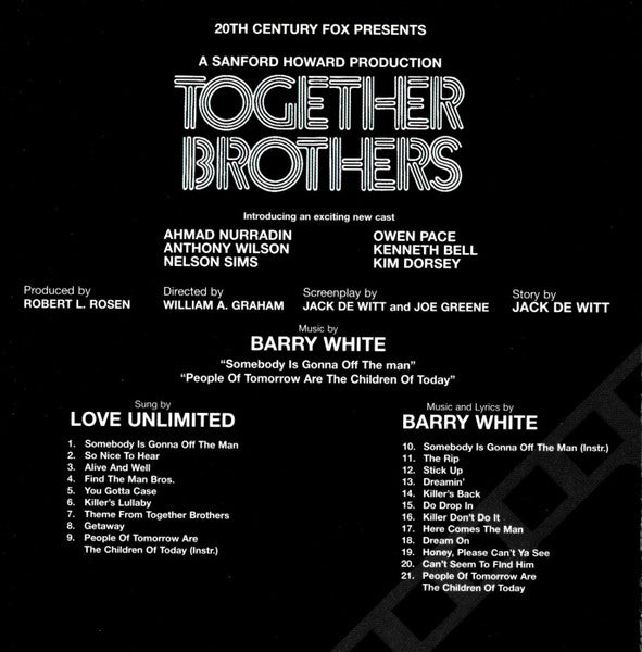 Barry White · Love Unlimited · Love Unlimited Orchestra - Together Brothers (Original Motion Picture Soundtrack) (CD)