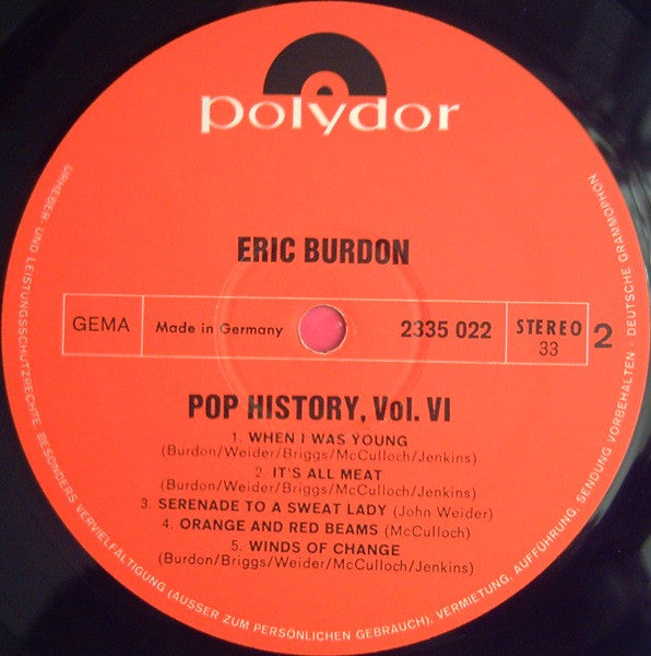 Eric Burdon & The Animals - Pop History Vol 6 (LP Tweedehands)