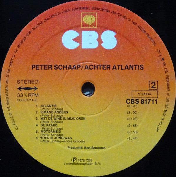 Peter Schaap - Achter Atlantis (LP Tweedehands)