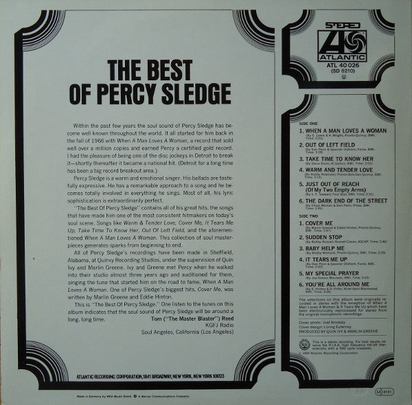 Percy Sledge - The Best Of Percy Sledge (LP Tweedehands) - Discords.nl