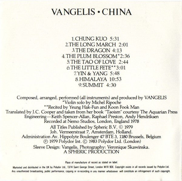 Vangelis - China = 中國 (CD Tweedehands)