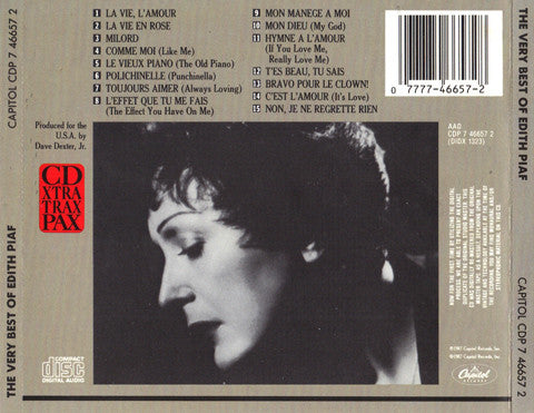 Edith Piaf - The Very Best Of Edith Piaf (Immortal "Little Sparrow" Of France) (CD)