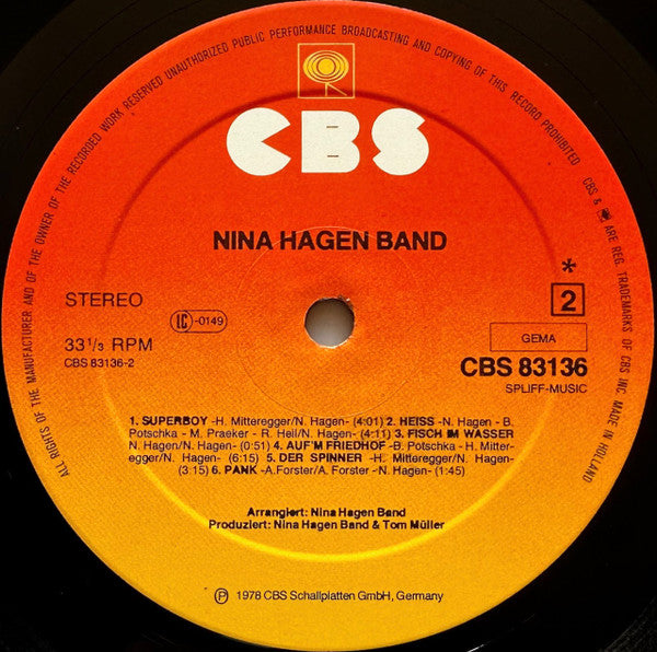 Nina Hagen Band - Nina Hagen Band (LP Tweedehands)