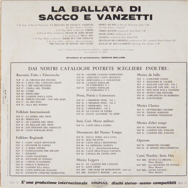 Various - La Ballata Di Sacco E Vanzetti (LP Tweedehands) - Discords.nl