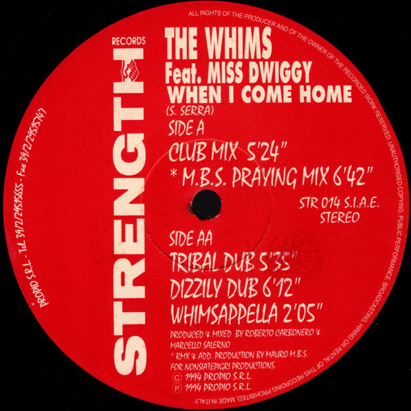 Whims, The Feat. Miss Dwiggy - When I Come Home (12" Tweedehands) - Discords.nl