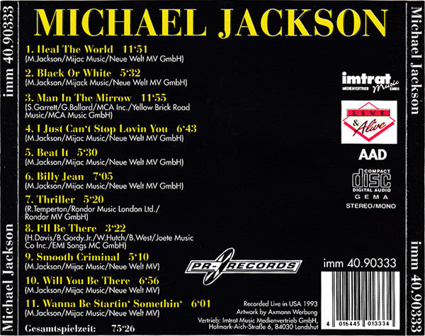 Michael Jackson - Live In USA (CD Tweedehands) - Discords.nl