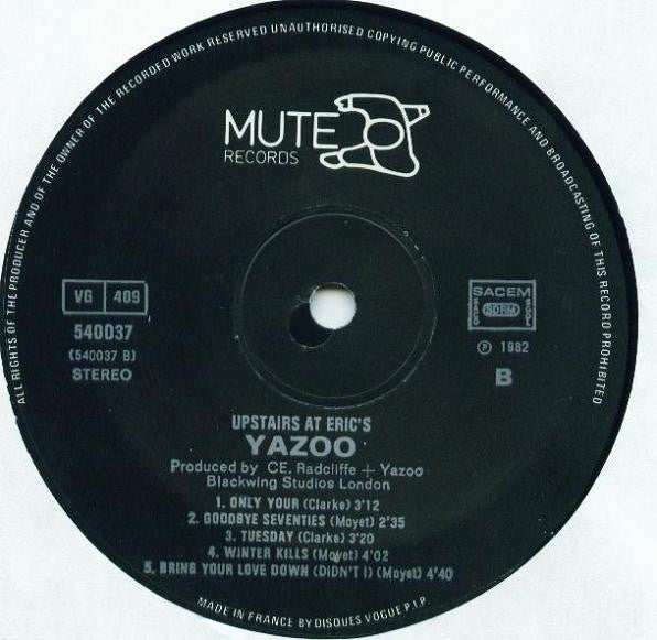 Yazoo - Upstairs At Eric's (LP Tweedehands) - Discords.nl