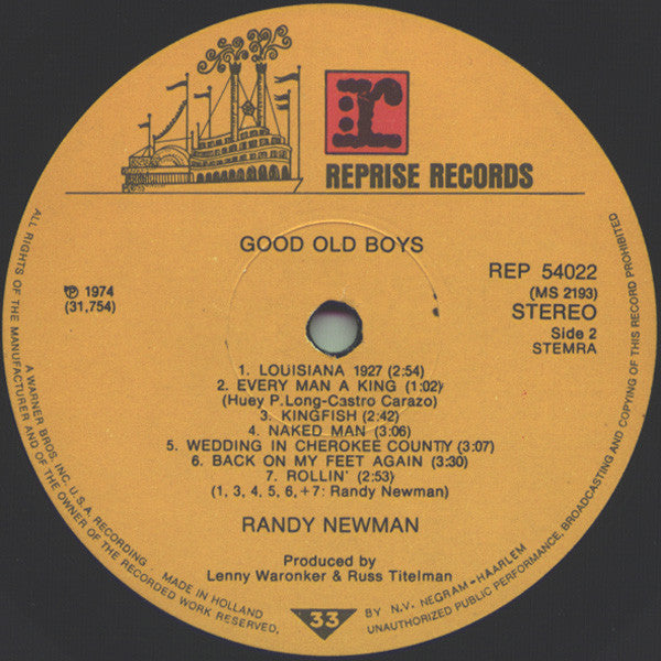 Randy Newman - Good Old Boys (LP Tweedehands) - Discords.nl