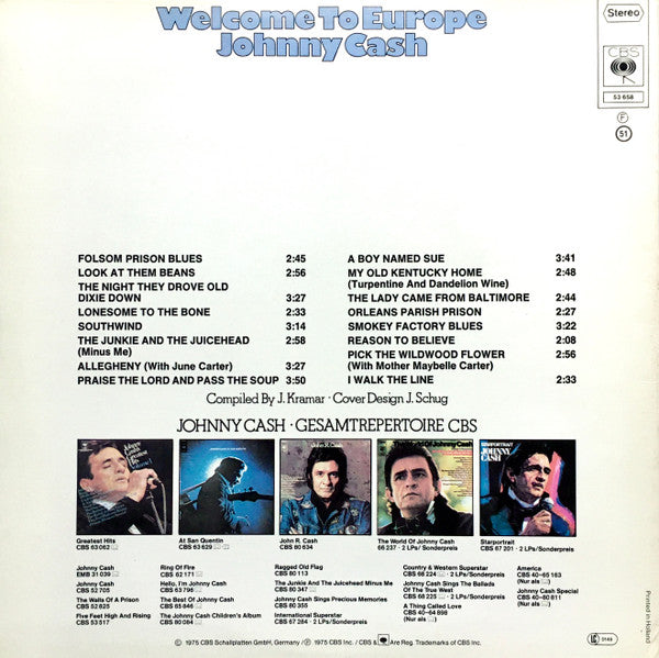 Johnny Cash - Welcome To Europe (LP Tweedehands)