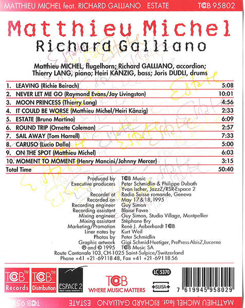 Matthieu Michel Featuring Richard Galliano - Estate (CD Tweedehands)