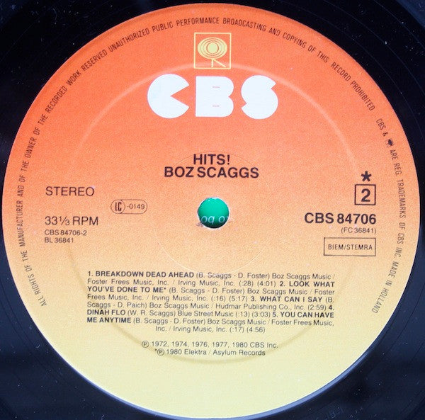 Boz Scaggs - Hits! (LP Tweedehands) - Discords.nl