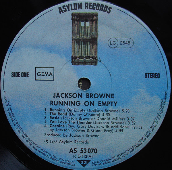 Jackson Browne - Running On Empty (LP Tweedehands) - Discords.nl