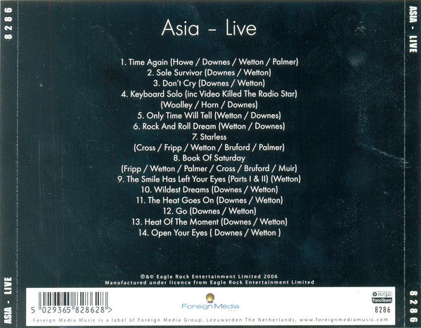 Asia - Greatest Hits Live (CD)