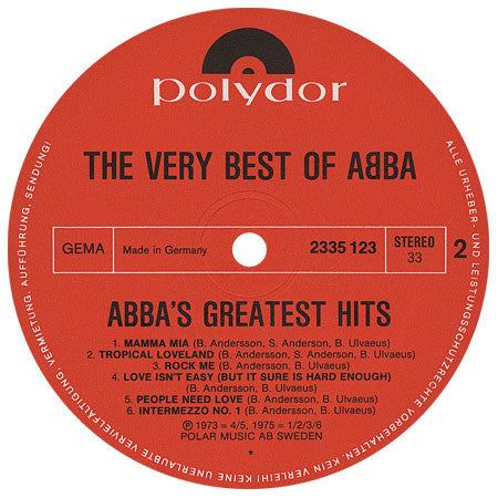 ABBA - The Very Best Of ABBA (ABBA's Greatest Hits) (LP Tweedehands)