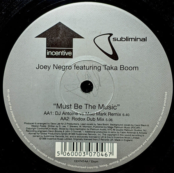 Joey Negro Featuring Taka Boom - Must Be The Music (LP Tweedehands)