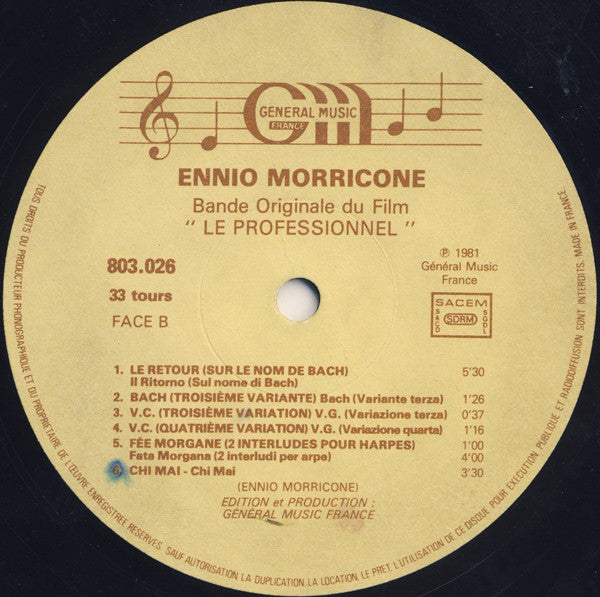 Ennio Morricone - Le Professionnel (Bande Originale Du Film) (LP Tweedehands)