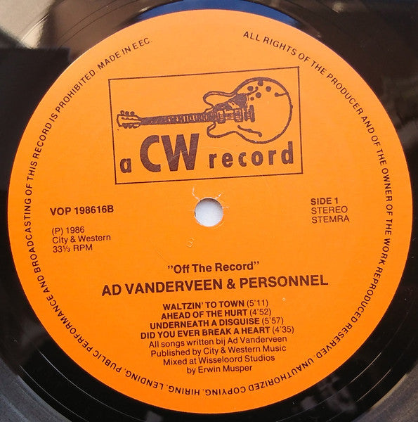 Ad Vanderveen & Personnel - Off The Record (LP Tweedehands)