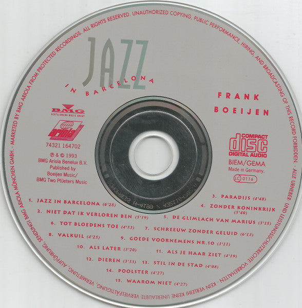 Frank Boeijen - Jazz In Barcelona (CD)