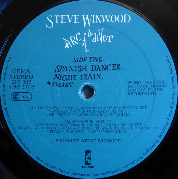 Steve Winwood - Arc Of A Diver (LP Tweedehands)