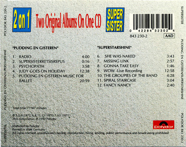 Supersister - Pudding En Gisteren / Superstarshine (CD Tweedehands)