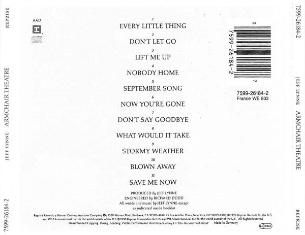 Jeff Lynne - Armchair Theatre (CD Tweedehands)