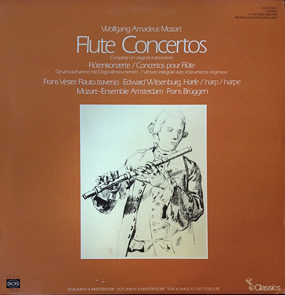 Wolfgang Amadeus Mozart - Frans Vester , Flauto Traverso - Edward Witsenburg , Harfe / Harp / Harpe Mozart-Ensemble Amsterdam, Frans Brüggen - Flute Concertos (LP Tweedehands)