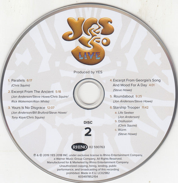 Yes - 50 Live (CD Tweedehands) - Discords.nl